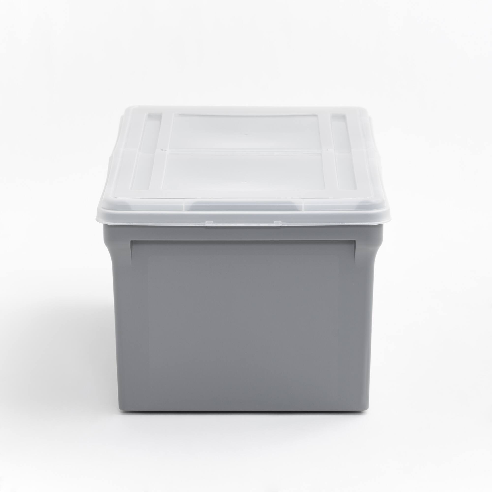 Iris® Gray Split-Lid Letter Size File Box, 4 Pack